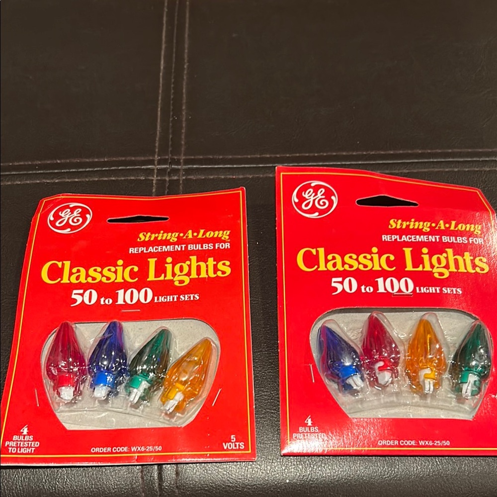 Vintage replacement bulbs in original package never opened 2 identical packs